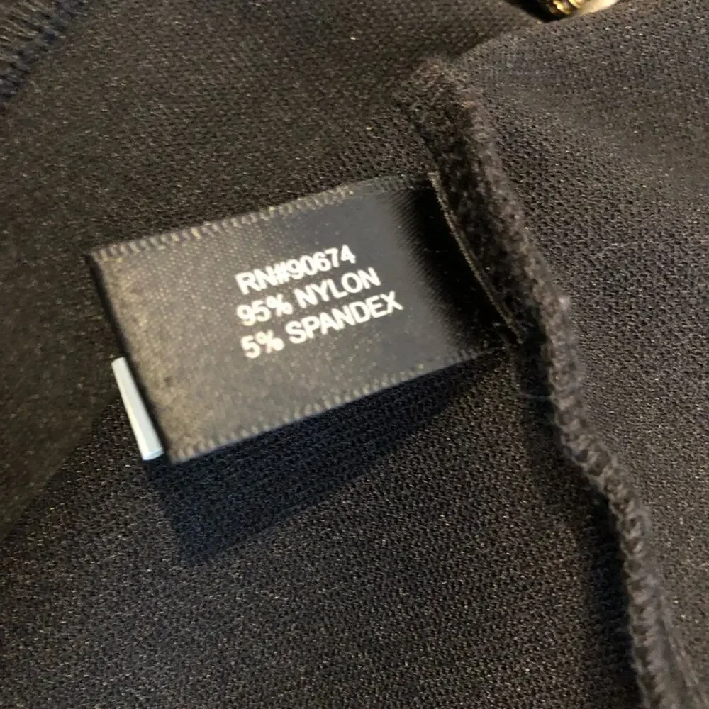 Boston Proper black white trim zip front blazer jacket size Medium NWOT